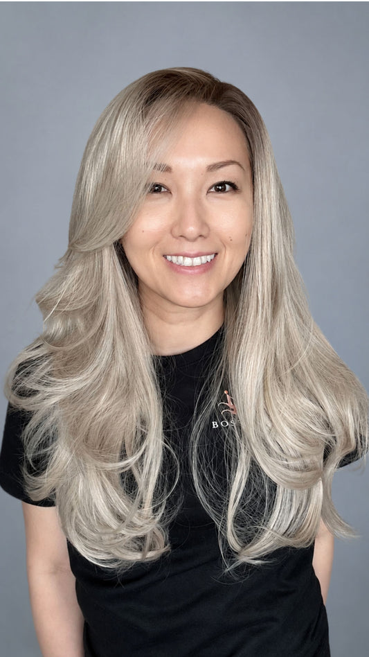 CARKIRA OG Tessa Ash Blonde 26 Inch 13x4 Lace Front Synthetic Wig Glueless Natural Hairline Heat-Friendly