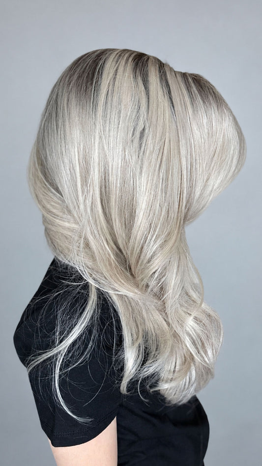CARKIRA OG Tessa Ash Blonde 26 Inch 13x4 Lace Front Synthetic Wig Glueless Natural Hairline Heat-Friendly
