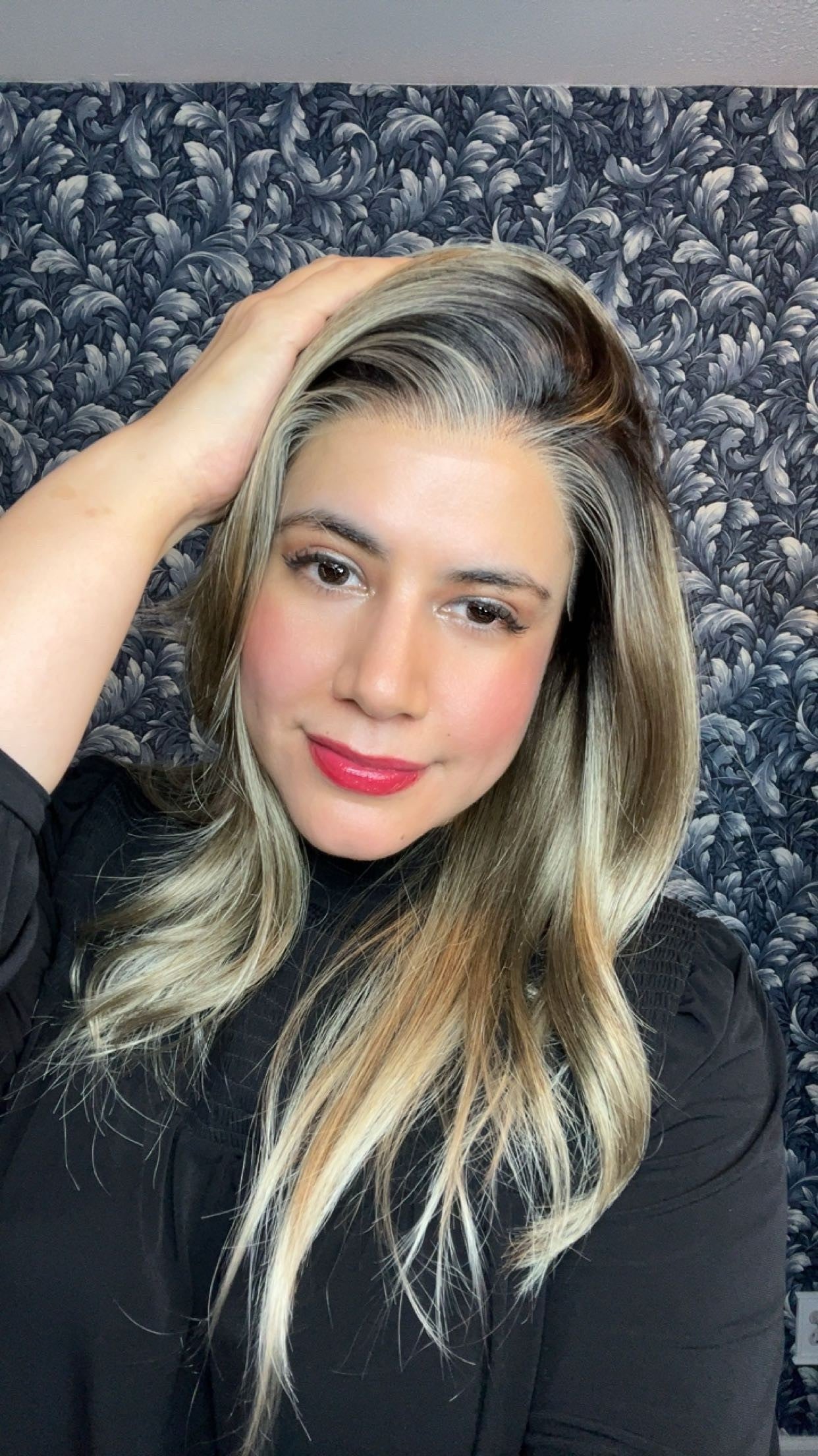 CARKIRA Edith Dark Ash Blonde 22 Inch Straight 13x4 Lace Front Synthetic Wig Glueless Pre-Cut Natural Hairline Heat-Friendly