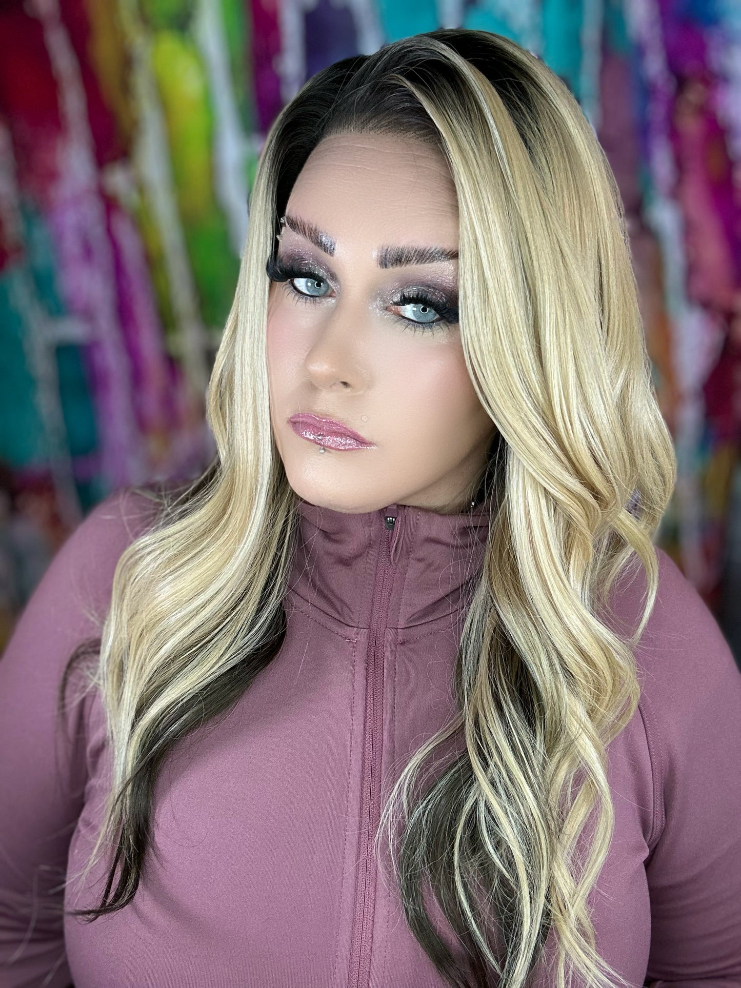 CARKIRA Kiana Ombre Blonde 13x6 Lace Front Wig with Long Brown Body Wave Medium Cap Unisex Heat Friendly Up to 320°F Natural Looking Soft Smooth Realistic Scalp Hairline