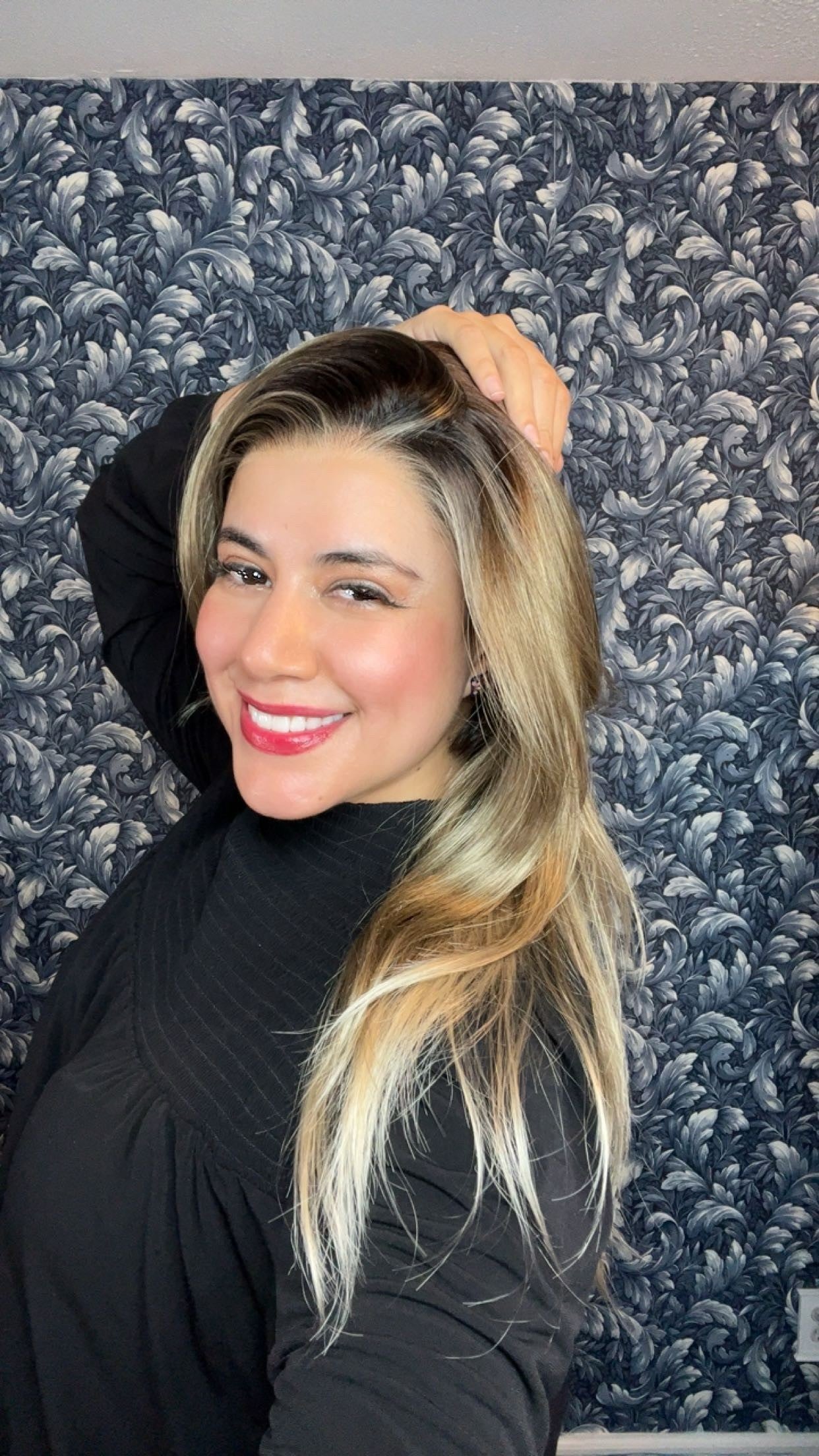 CARKIRA Edith Dark Ash Blonde 22 Inch Straight 13x4 Lace Front Synthetic Wig Glueless Pre-Cut Natural Hairline Heat-Friendly