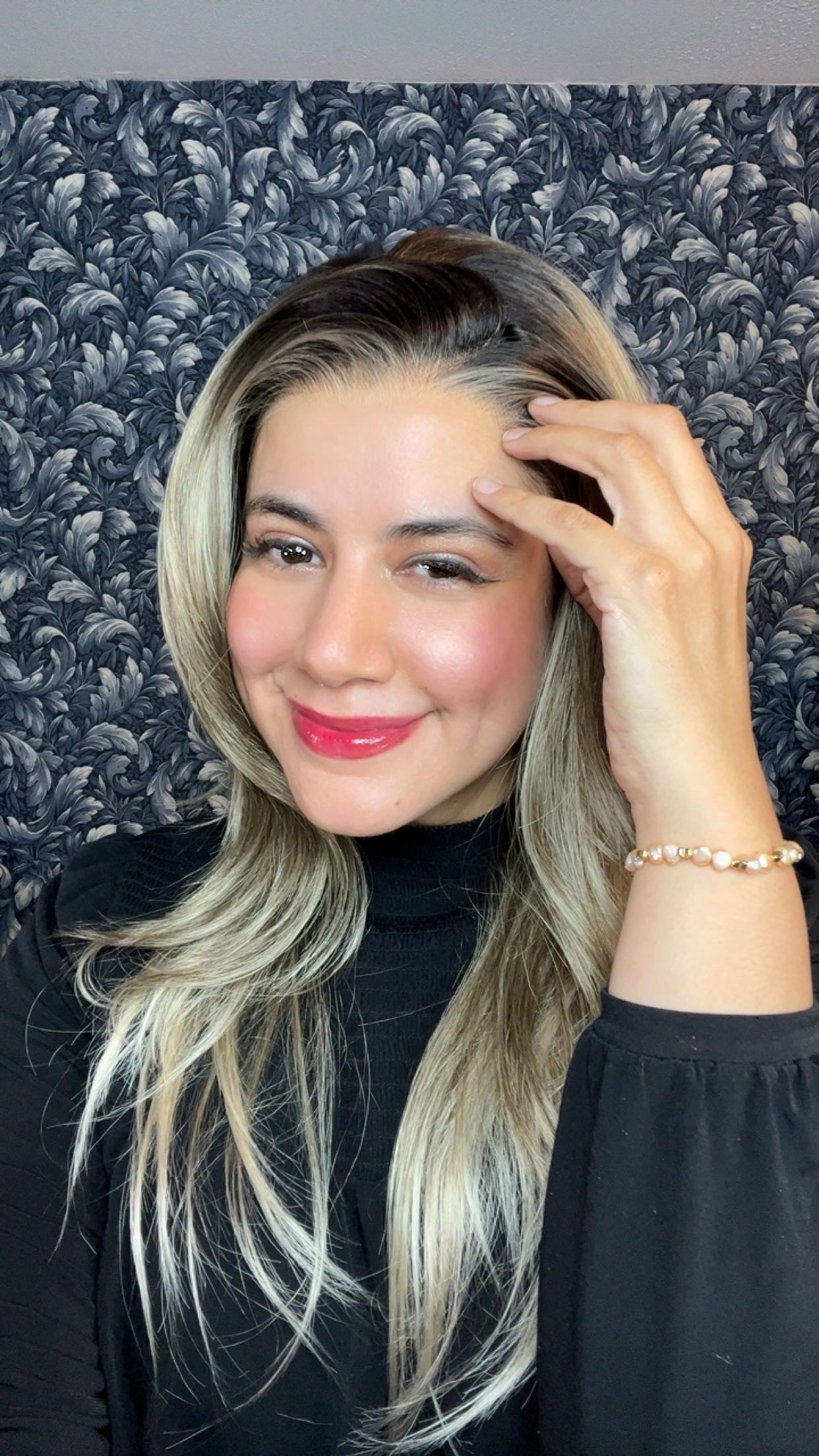 CARKIRA Edith Dark Ash Blonde 22 Inch Straight 13x4 Lace Front Synthetic Wig Glueless Pre-Cut Natural Hairline Heat-Friendly
