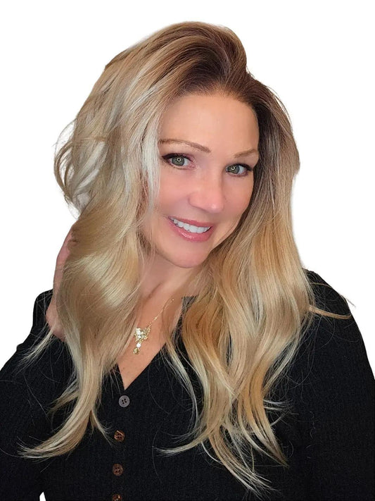 CARKIRA Linda 13x4 Lace Front 20" Ash Blonde Highlight Platinum Wig with Curtain Bangs Medium Cap Unisex Heat Friendly Up to 320°F Natural Looking Soft Smooth Realistic Scalp Hairline