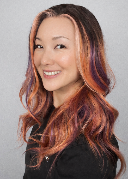 CARKIRA Leilani in Flipped Purple Clamshell 20 Inch 13x4 Lace Front Synthetic Wig Glueless Natural Hairline Heat-Friendly