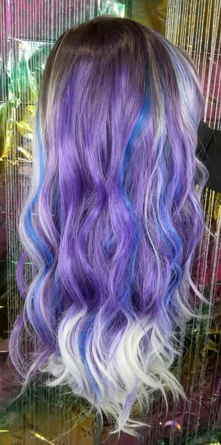 NEW RELEASE CARKIRA 22" Divine Mirage in the color Cosmic Mermaid Shake 13x4 Standard Cap