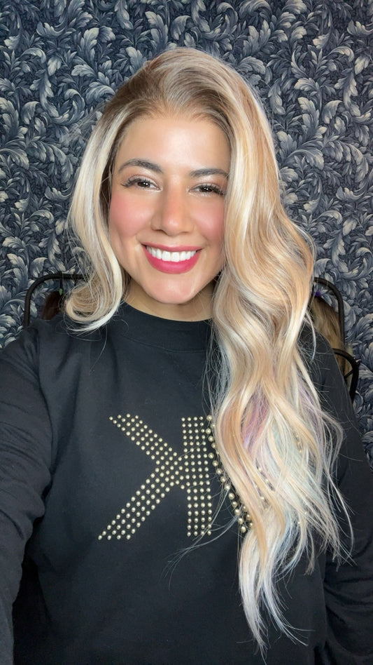 CARKIRA Tina 13x4 Apricot Rainbow Blonde Wig 22" Lace Front Medium Cap Heat Friendly Up to 320°F Natural Look Soft Smooth Realistic Scalp Hairline Unisex Adjustable Straps