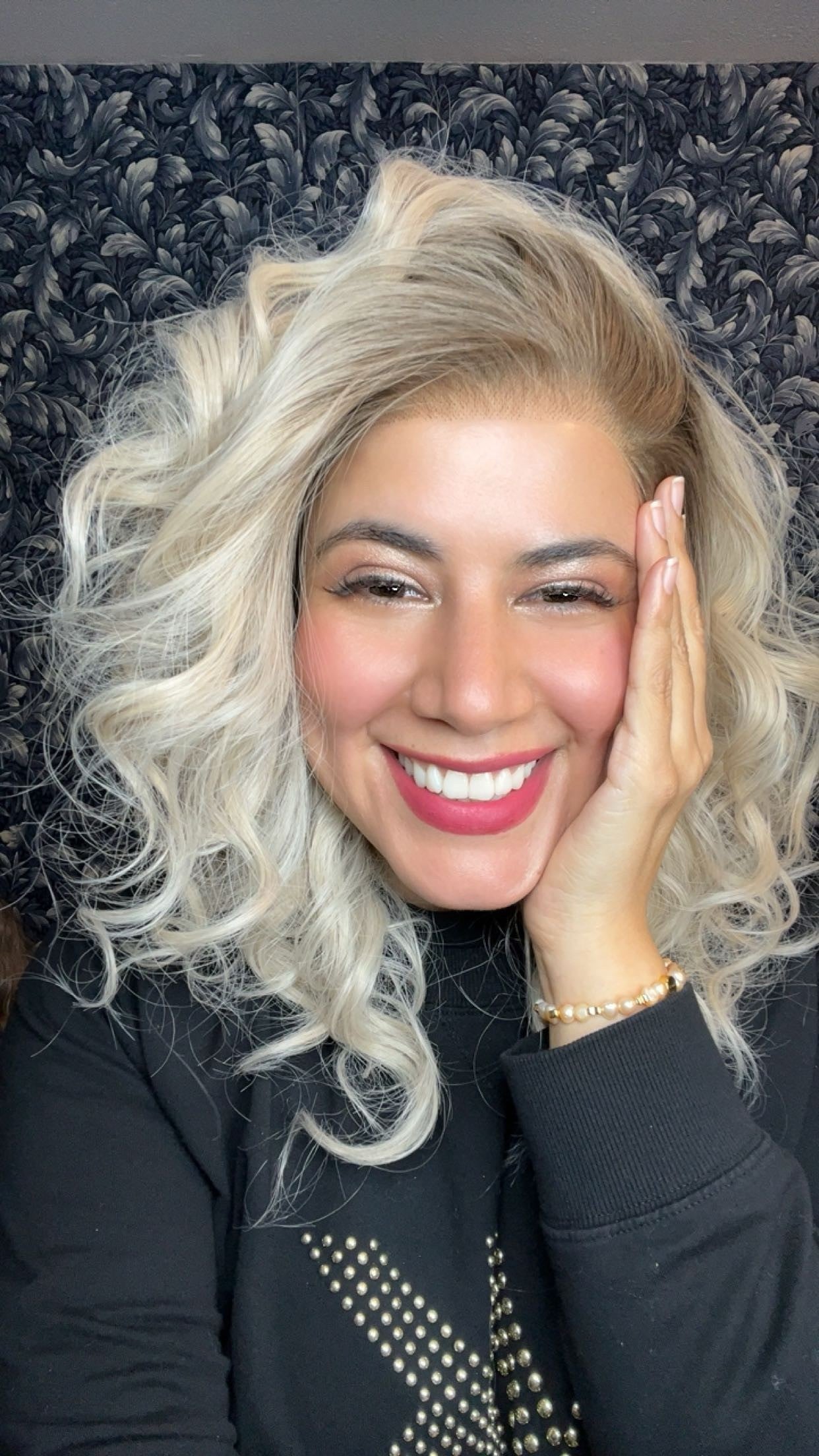 CARKIRA Cara Short 14" Curly Ash Blonde Highlight Wig 13x4 Lace Front Medium Cap Unisex Heat Friendly 320°F Natural Soft Smooth Realistic Scalp Hairline