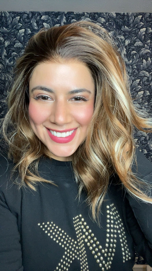 CARKIRA Angie 14" Caramel Blonde 13x4 Lace Front Wig with Medium Cap Unisex Heat Friendly Up to 320°F Natural Looking Soft Smooth Realistic Scalp Hairline